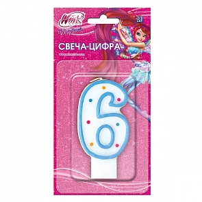 Свеча-цифра "6" - Winx (Веселый Праздник, SVC-6/WXsim)